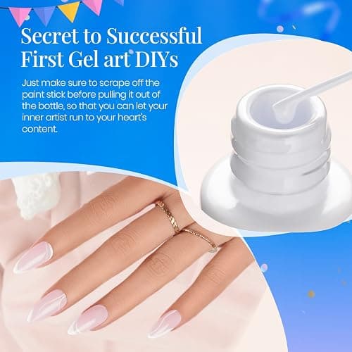 beetles Gel Polish Swirl Nail Art Gel White Gel Liner Nail Polish White Nail Polish 1 pcs 7ml Classic White Color Gel Art Paint for Thin French Line Nail Art Polish Soak off Uv Lamp Manicure Salon - White*1pc thumbnail 5