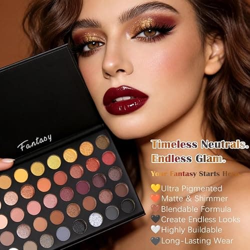 UCANBE Professional Neutral Smokey Eyeshadow Makeup Palette, Matte Shimmer Metallic Black Grey Dark Goth Eye Shadows for Halloween, Pigmented Warm Smoky Naked Nude Rosy Gold Brown Pallet Make Up Kit thumbnail 4