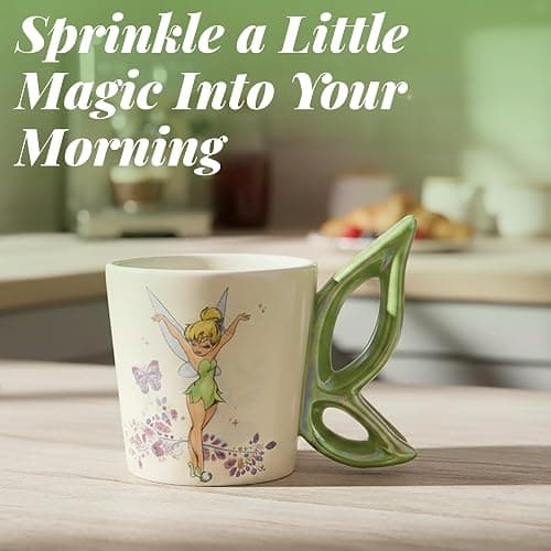 Disney Tinker Bell Ceramic Coffee Mug – Cute Mug Featuring Tinker Bell with Iridescent Butterfly Design, Collectible Coffee Cup, Officially Licensed Gifts thumbnail 2