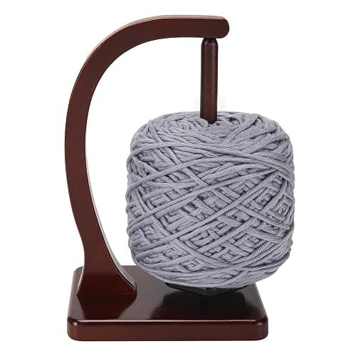 Yarn Holder for Crocheting and Knitting - Magnetic Wooden Yarn Holder Spinner, Ideal for Crochet Accessories, Knitting Accessories, Cool Gifts for Crocheters and Knitting Lovers (Burgundy) - Image 1
