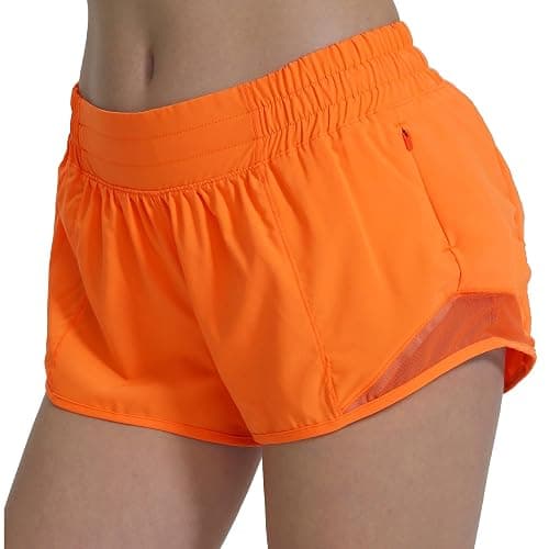 AugIris Athletic Running Shorts for Women with Zipper Pocket Soft Gym Workout Shorts with Mesh Liner Qucky Dry - Image 1