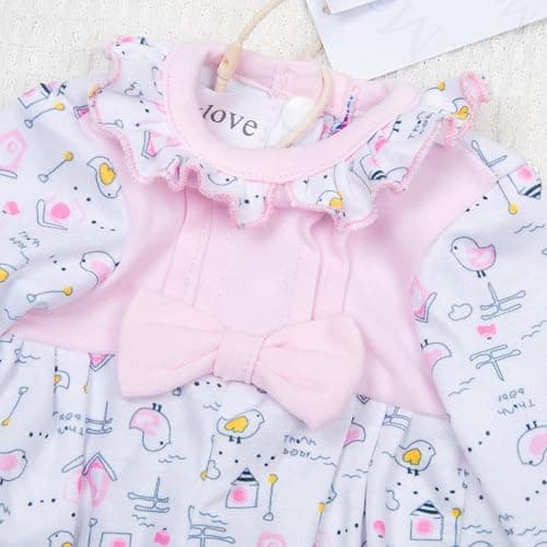 2Pcs Medylove Reborn Baby Dolls Girls Clothes 16-18 inch Newborn Reborn Doll Pink Outfit 17 inch Doll Printed Baby Jumpsuit thumbnail 5
