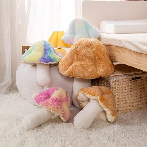 LICHENHAO Mushroom Pillow Floor Pillow Sofa Cushion Home Decoration Pillows Reading Pillow (Khaki, 32cm) thumbnail 6