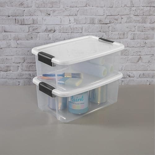 Sterilite 6-Pack Ultra Latching Box, Storage Bins with Lids, Clear Plastic, 18 Quart - Heavy-Duty Organizing Containers for Closet, Bathroom, and Office thumbnail 6