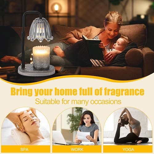 Maromamix Candle Warmer Lamp with Timer - Electric Wax Melt Warmer with Adjustable Height and Dimmer for Scented Candle Wax, Home Fragrance Décor and House Warming Birthday Gifts for Women Mom thumbnail 6