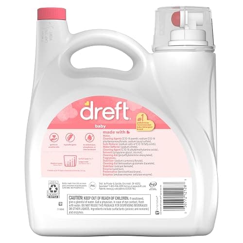 Dreft Baby Liquid Laundry Detergent, Gentle on Sensitive Skin Laundry Soap, 150 fl oz, 114 Loads (Packaging May Vary) thumbnail 13