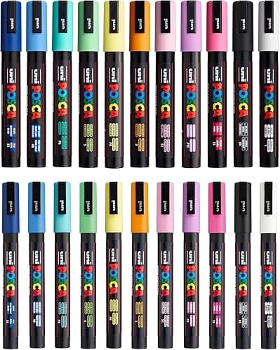 Posca Exclusive 3M and 5M Paint Markers Gift Set of 22 with Carrying Case, Great for Kids and Adults, Acrylic Art Markers for Coloring Canvas, Wood, Glass and Metal thumbnail 5