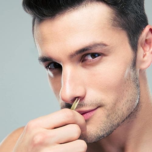 Mudder 3 Pack Small Nose Scissors Facial Hair Trimming Mini Beauty Stainless Steel Grooming Pointed Scissor for Grooming Eyebrows, Nose, Mustache, Beard(Gold) thumbnail 2