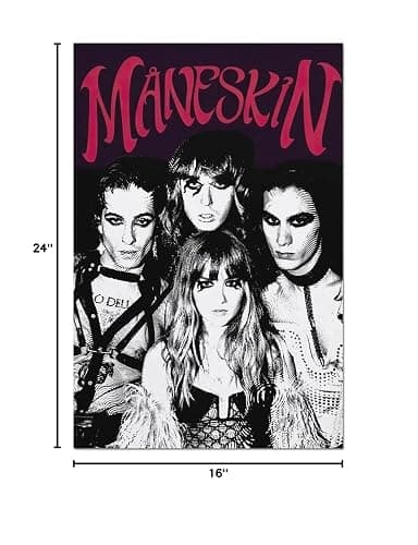 LaBdip Maneskin Rock Band Music Album Cover Canvas Wall Art Picture Print Modern Family Bedroom Decor Posters Unframed 16x24inch thumbnail 8