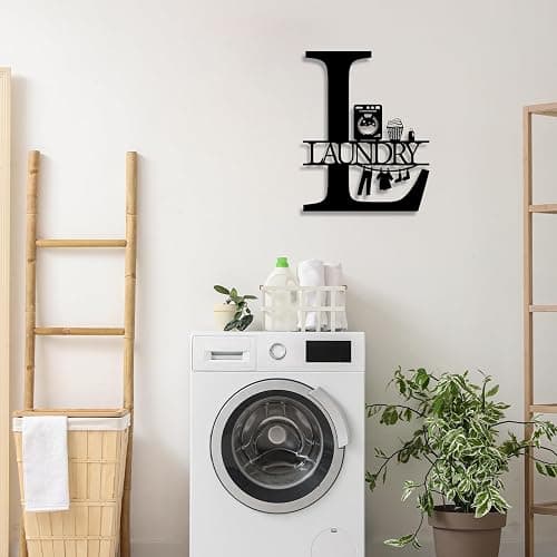 Metal Laundry Room Decor, Black Laundry Signs Wall Decor, Farmhouse Funny Laundry Room Sign, Rustic Wall Hanging Modern Laundry Wall Decor Wall Art, Black, 11x14 Inch thumbnail 5
