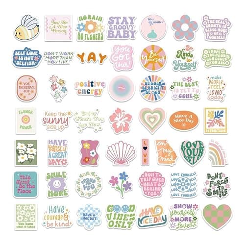 Cute Preppy Stickers Pack for Girls Women Kids 100pcs Vinyl Waterproof Aesthetic Stickers for Water Bottles Laptop Phone Pink Aesthetic Preppy Stuff, Things, Inspirational Positive Motivational Decals thumbnail 9