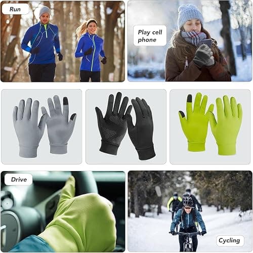 Unigear Lightweight Running Gloves, Touch Screen Anti-Slip Warm Gloves Liners for Cycling Biking Sporting Driving for Men Women thumbnail 7