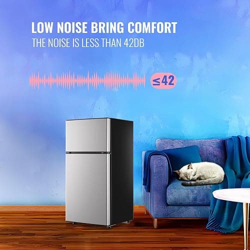 DEMULLER 2.4 Cu.Ft Small Refrigerator with Freezer Dorm Mini Fridge Removable Plastic Shelves Ideal for Home, Office,Dormitory Silver thumbnail 8