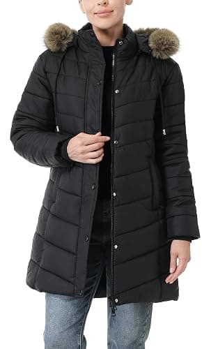 Pufflady Women's Long Winter Puffer Coat Thicken Fleece Lined Down Jacket | Windproof Parka Waterproof Puffer Outerwear with Removable Hood thumbnail 6