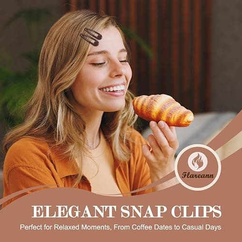 FLAREANN Glossy Brown Snap Hair Clips, 50 PCS Hair Barrettes for Women | non-slip metal design in warm neutral brown tones, everyday minimalist hair accessories, 2 Inch thumbnail 4