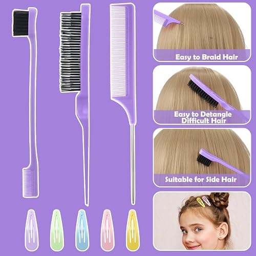 36 Colors Hair Rubber Bands for Hair, 2500 Pcs Elastic Hair Bands with 11 Hair Styling Tools, Colorful Elastic Hair Ties Toddler Hair Accessories for Girls Kids thumbnail 5