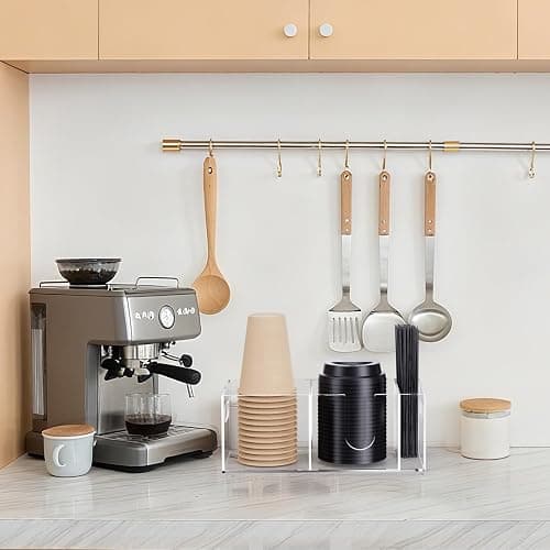 KZLCAKK Acrylic Coffee Cup Holder for Countertop, Coffee Bar Accessories and Organizer - Coffe Station Organizer for Cup Lid Stirrers Pod thumbnail 5