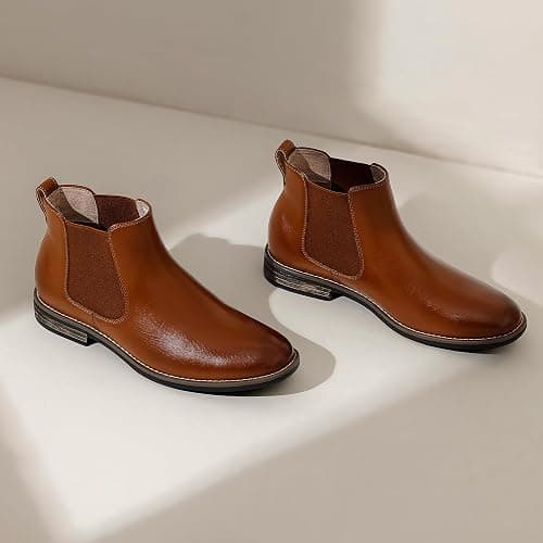 Bruno Marc Men's Suede Leather Chelsea Ankle Boots thumbnail 3