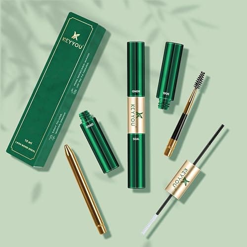 Lash Bond and Seal KEYYOU Cluster Lash Glue For Lash Clusters Strong Gentle Comfortable Bond and Seal WaterProof Mascara Wand Individual Lash Glue 5ml+5ml（BLACK) thumbnail 2