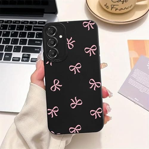 Zrutru Pink Bow Phone Case for Samsung Galaxy A16 5G Case Cute Ribbon Bowknot Pattern Aesthetic Funda,Raised Bumper Shockproof Silicone TPU Cover for Women Girls for Samsung A16 6.7 Inch thumbnail 4
