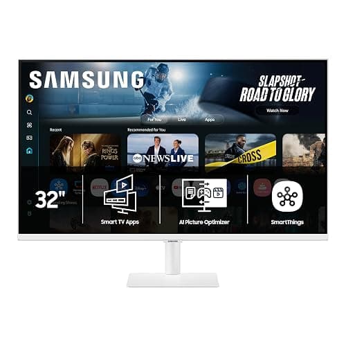 Samsung 32” Smart Monitor M7 (M70F) 4K UHD Display, Samsung Vision AI, Smart TV Apps, Gaming Hub, USB-C, HDMI and USB-A, White, LS32FM703UNXZA, 2025 - Image 1