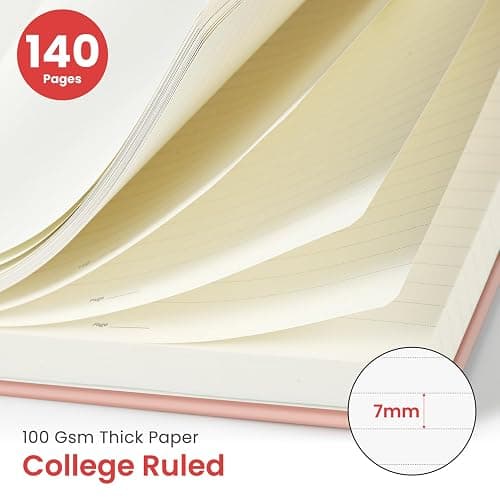 Lined Spiral Journal Notebook for Women & Men, 140 Pages, College Ruled Hardcover Notebook for Work & Note Taking, Journals for Writing, A5(6"x8") - Pink - B.Pink - a - Lined thumbnail 2