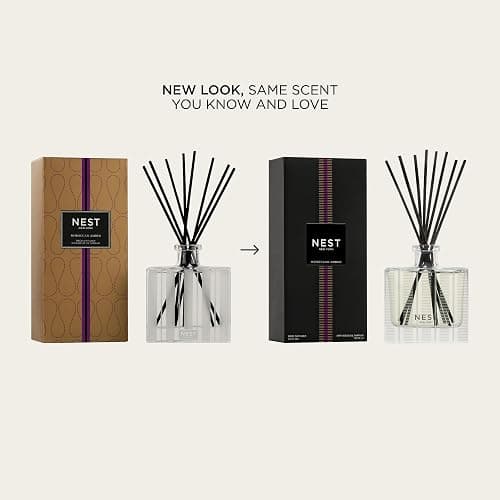 NEST New York Reed Diffuser, Moroccan Amber - 5.9 fl oz - Fragrance for Up to 90 Days - Reusable, Refillable Glass Holder - Includes 8 All-Natural Reed Sticks - Flame Free thumbnail 3