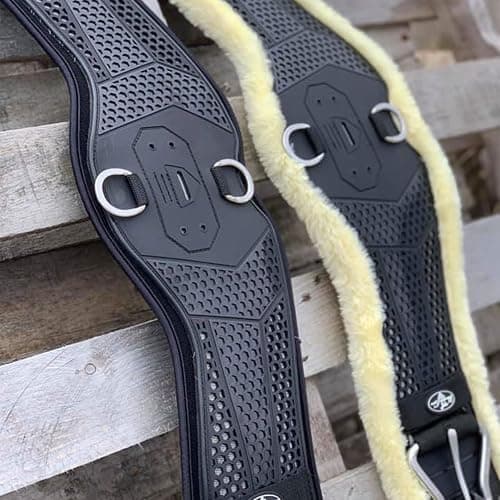 Professional's Choice Contoured VenTECH Cinch for Horses - Durable Ventilated TPU Outer Shell Breathable Saddle Fixation with Stainless Steel Buckles - Lining Options thumbnail 7