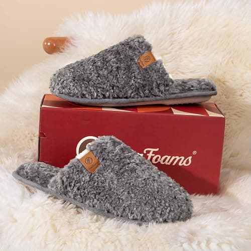 EverFoams Women's Fuzzy Slip-on Slippers Warm Cozy Soft Lightweight Memory Foam Indoor House Shoes thumbnail 3