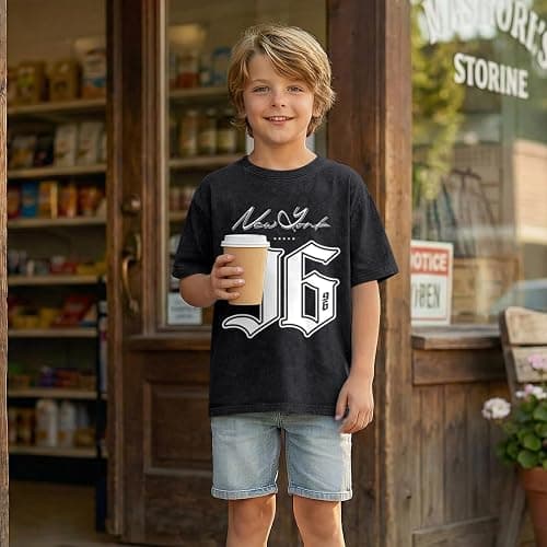 BINTEHGS Boys Graphic Tees New York Jersey Kids 96 Number Shirt Vintage Acid Wash T Shirt Short Sleeve Loose Summer Tee Shirt thumbnail 5