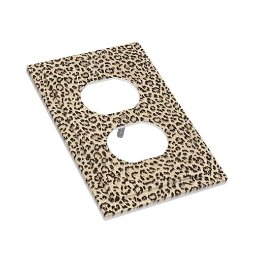 Nadoabtm Outlet Covers Animal Print Leopard Print Yellow 1 Gang Duplex Wall Plate Decorative Switch Plates Electrical Receptacle Faceplate Light Switch Cover for Bedroom Bathroom Decor thumbnail 4