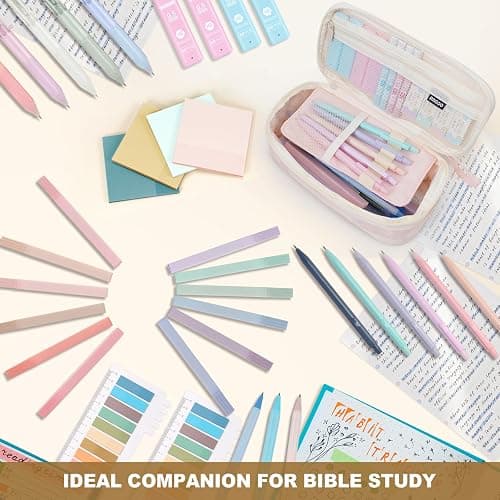 GUGUKUKU 58 PCS Aesthetic School Supplies with Cute Pencil Case,12 Pastel Highlighters, 5 Gel Pens Black Ink，9 Mechanical Pencils for，Student Stationary，CollegeEssentials Gifts (Blue) thumbnail 3