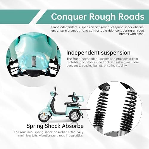 Dvsripa Mobility Scooters for Adults,Heavy-Duty 4 Wheel Mobility Scooters for Seniors,500 LB Capacity All Terrain Mobility Scooter Handicap Scooters for Adults,800W, Multiple Colors thumbnail 5