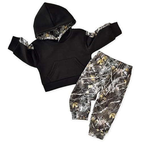 MINIFEIKO Toddler Baby Boys Camouflage Sweatsuit - Image 1