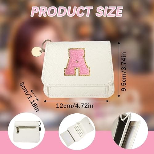Girls Wallet, Initial Women's Wallets, White Small Wallet for Kids with 5 Card Slots Holder, Personalised Purses Gifts for Girls and Women, Birthday Gift, Christmas Gifts, Travelling Wallets Gift thumbnail 3