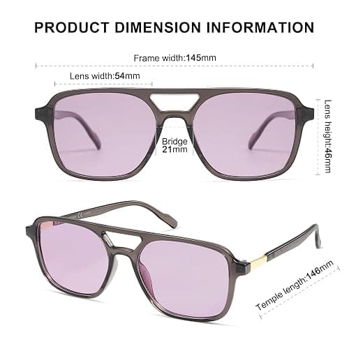 SOJOS Retro Aviator Sunglasses for Women Men,Trendy Rectangle Womens Mens Shades Sun Glasses SJ2202 thumbnail 4