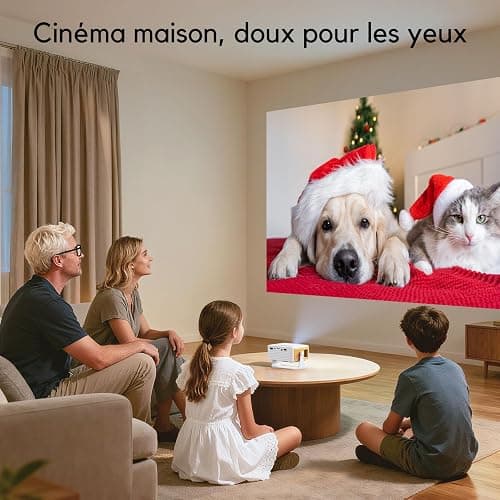 Yoton Mini Projecteur, Videoprojecteur 1080P Full HD Supportée, 200 ANSI, Zoom 50%, 2025 Upgraded Retroprojecteur Portable Compatible avec HDMI USB iOS Android Firestick PS5 | Format compact et léger, Rotation 180°, Zoom 50%, Haut-parleur intégré, Utilisation familiale, Connexion polyvalente thumbnail 10