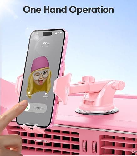 VICSEED Pink Phone Holders for Your Car, [True Military-Grade Shockproof Strongest Suction Power], 3-in-1 Dashboard Windshield Vent, Truck Boat Stand Cell Phone Mount for iPhone Android All Phones thumbnail 7