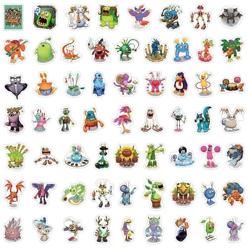 60PCS My Singing Monster Stickers My Singing Monsters Toys Vinyl Waterproof Stickers for Laptop,Bumper,Skateboard,Water Bottles,Computer,Phone, for Kids,Teens,Adult thumbnail 3