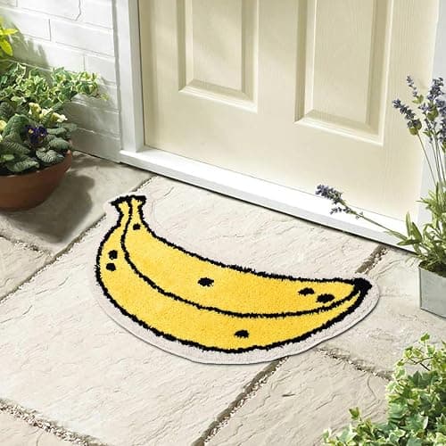 FROZZUR Banana Bath Mat, Bath Mats for Bathroom Cute Yellow Fruit Shaped Bathtub Rug Christmas Bathroom Tub Plush Shower Rugs Washable Non Slip thumbnail 8