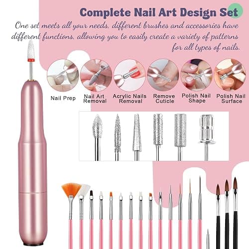 Acrylic Nail Kit,Professional Multicolor Acrylic Nails Powder Nail Starter Kit Decoration Tools with Everything UV Light for Beginners thumbnail 3