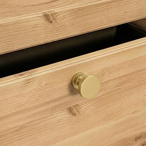 Goldenwarm 10 Pack Brushed Brass Cabinet Knobs Round Gold Drawer Knobs Kitchen Cabinet Handles Solid Zinc Alloy Pulls for Bathroom Dresser Hardware thumbnail 9