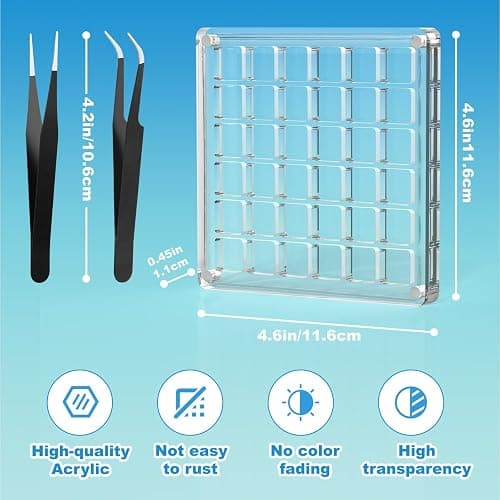 XANGNIER Acrylic Magnetic Seashell Display Box,Clear Sea Shell Display Box,Beach Magnet Storage Organizer Case for Seashell Diamond Beads,36 Grids,Transparent,1 Pack thumbnail 3