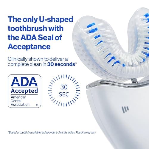 Autobrush Sonic Pro Electric Toothbrush – Only ADA Accepted U-Shaped Brush, Clinically Proven Up to 5.1X Better Cleaning, 30-Second Full Mouth 360 Clean, Rechargeable, Waterproof, Black, Men's Regular thumbnail 6