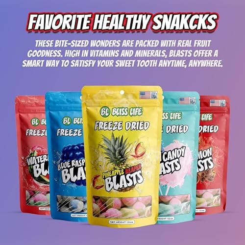 Bliss Life Cotton Candy Freeze Dried Sugar Candy from TikTok, ASMR Crunchy Candy, Spicy Sweet and Sour Kids Snacks, Unique Novelty Snack for Kids 1.5oz thumbnail 3