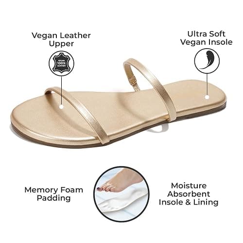Project Cloud Summer Sandals for Women 2025 - Memory Foam Insole and Vegan Leather Beach Flip Flops for Women - Non Slip and Lightweight Double Strap Womens Sandals (Transition) thumbnail 2