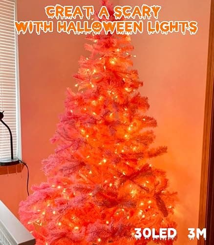 cshare Halloween Decoration Lights,Orange Fall Fairy Lights, 3M/9.8Ft 30 LED with Timer (6 Hours ON | 18 Hours Off) is Battery Operated for Autumn Halloween Door Window Party Room Christmas thumbnail 4