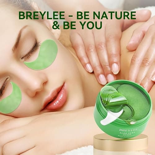 BREYLEE Aloe Vera Eye Masks– 60 Pcs - Puffy Eyes and Dark Circles Treatments – Look Younger and Reduce Wrinkles and Fine Lines Undereye, Improve and Firm eye Skin - Pure Natural Material Extraction | Puffy Eyes Dark Circles Anti-Aging Reduce Wrinkles and Fine Lines Improve and Firm Eye Skin Pure Natural Material Extraction thumbnail 9