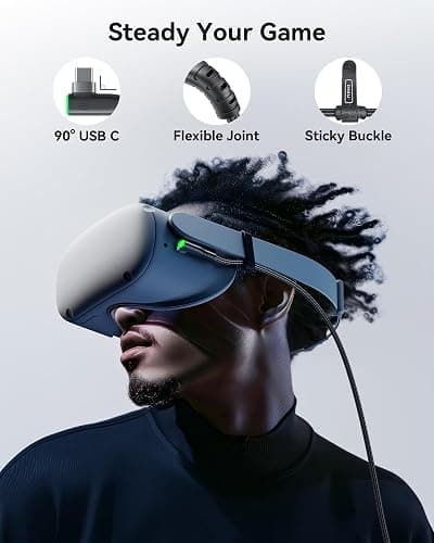 INIU VR Link Cable with Separate Charging Port, 16FT High Speed Data Transfer & Charging Cable, USB to USB C Charger Cord for Virtual Reality Headset, Meta Oculus Quest 3s 3 2 Pro, Pico 4 Steam PC VR thumbnail 6