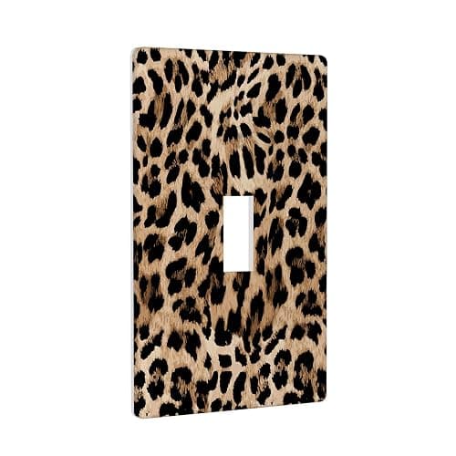 Leopard Single Toggle Light Switch Plate Decorative, Wild Animals Skin Cheetah Fur Spots 1 Gang Wall Plates Cover Electrical Switchplate for Kitchen Bathroom Bedroom Living Room Home Decor Faceplate thumbnail 3